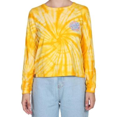 Imagem de Camiseta Santa Cruz Ml Funky Dot Tie Dye Feminina Amarelo-Unissex