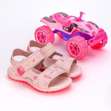 Imagem de Sandália Infantil Papete Kidy Toys Rosa Pink Com Brinquedo