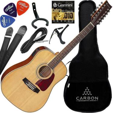 Imagem de Kit Violão Eletroacústico Folk 12 Cordas Eagle Ch888E12