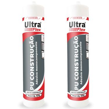 Imagem de Kit 2 Selante Vedante Poliuretano PU Ultraflex Bege Bisnaga 400g ITW