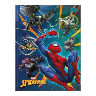 Imagem de Caderno Brochura Capa Dura 1/4 (Pequeno) Spider-Man Com 80 Folhas - Ti