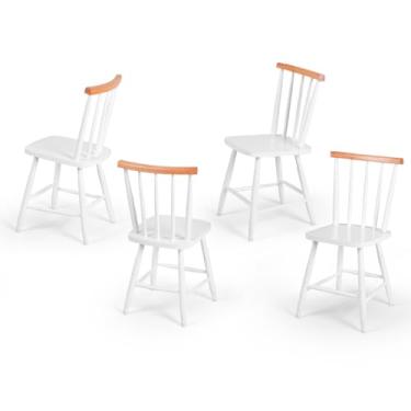 Imagem de Kit 4 Cadeiras Colonial Clássica Rustica Madeira Maciça Brancas