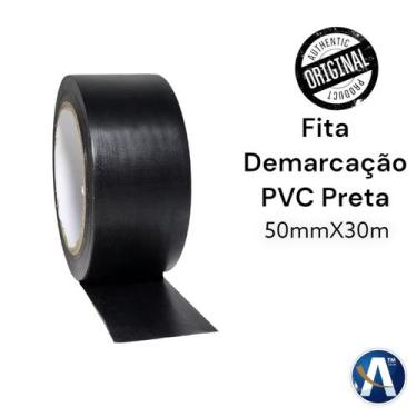 Imagem de Fita Adesiva PVC De Demarcação Preto 50mmX30m - Nastro
