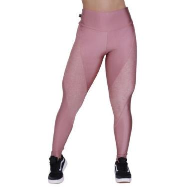 Imagem de Calça Legging Cirrê Liso com Detalhes Desenhado Poliamida - Orbis Fitn