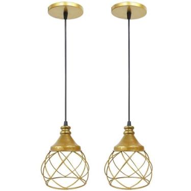 Imagem de 2 Pendentes Aramado Esfera Balonê Lustre Luminária Teto Regulável Sala