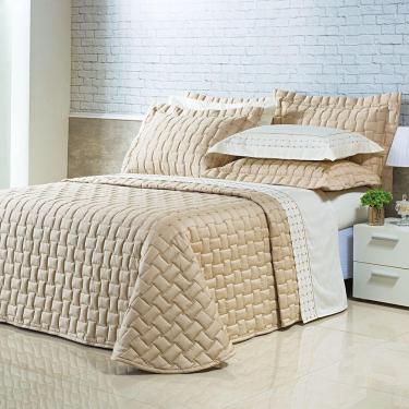 Imagem de Kit Cobre Leito Colcha Garland Super King 100% Algodão 400 Fios Acetinado Bordado 5 Peç...
