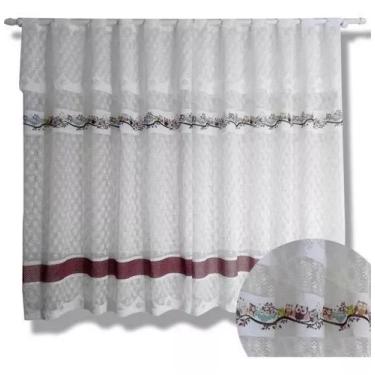 Imagem de Cortina De Renda Copa Cozinha i Branca 2,20 M X 1,20 M  - Cortilester,