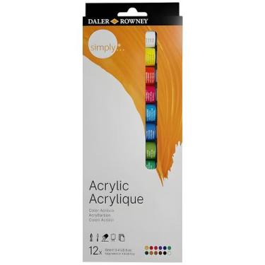 Imagem de Tinta Acrilica Daler & Rowney Simply 12ml com 12 Cores