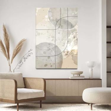 Imagem de Quadro Decorativo Para Sala Quarto Hall 40x60 Minimalista Bege