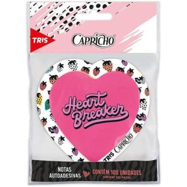 Imagem de Bloco Adesivo Tris Capricho Coração Neon