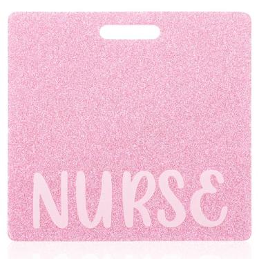 Imagem de Crachá de enfermeira cartão de amigo rosa acessórios de enfermagem brilhantes etiquetas de identificação de nome de identificação horizontal para trabalho de enfermeira assistente médico colegas de