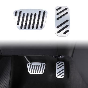 Imagem de LLKUANG Capas de pedal de freio de acelerador de carro compatíveis com Toyota Land Cruiser Prado 250 J250 LC250 2024 2025, capas de pedal de acelerador antiderrapante peças de modificação interna