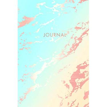 Imagem de Journal: Pastle Hue Marble and Faux Rose Gold - Dotted Bullet Grid Journal (6 x 9 inches) - 120 Dot Pages