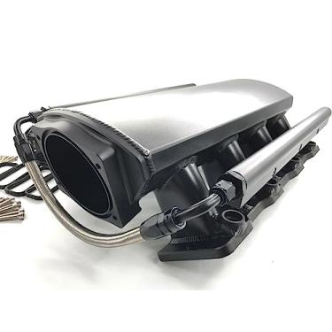 Imagem de Coletor de admissão Fab LS3 L92 de baixo perfil com porta de sensor MAP + trilho de combustível (preto)