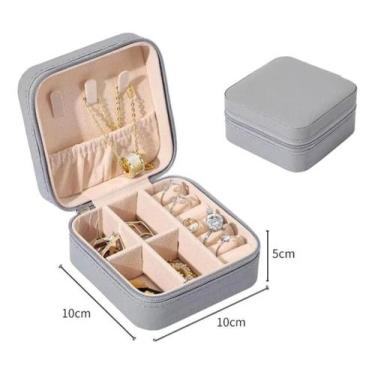 Imagem de Kit 2 Mini Porta Joias Com Divisória portatil varias cores lembrança f