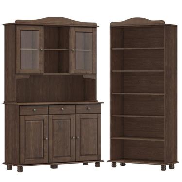 Imagem de Cristaleira 5 Portas Estante Livreiro Madeira Maciça Cafe Milani Store