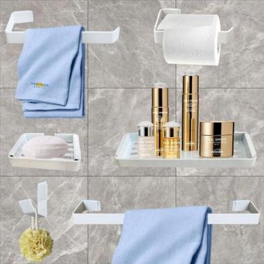 Imagem de Kit Para Banheiro Luxo Quasar Gelo 6 Peças - Juliard