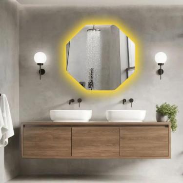Imagem de Espelho Sextavado Led Sem Moldura 60 Cm - JULIARD, BRANCO QUENTE FONTE