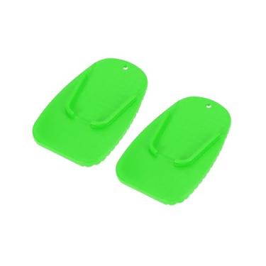 Imagem de REPAIROCK 2 peças de almofada de suporte de motocicleta almofada de placa de suporte de estacionamento almofada de extensão de suporte lateral verde peças de reposição automotiva