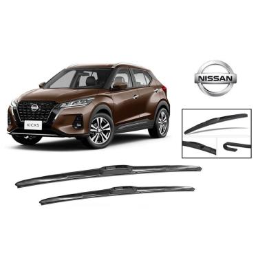 Imagem de Par De Palhetas Limpador De Parabrisa Dianteiro Modelo Premium Tipo Original para Nissan Kicks 2016 2017 2018 2019 2020 2021 2022 2023 2024
