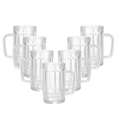 Imagem de Kit Caneca De Vidro Clássica Para Chopp Copo Cerveja Bar Restaurante Resistente 375ml(8)