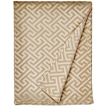 Imagem de Manta para Sofá Jacquard Savage Trace, 1,35x1,8 m, Branyl, 51.41% Algodão e 48.59% Poliéster, Bege