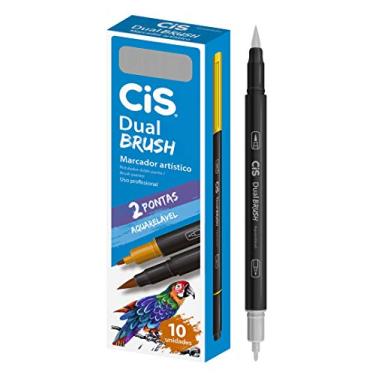 Imagem de Marcador Artístico Aquarelável Dual Brush, CIS, Cinza 3C, Caixa com 10 unidades