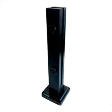 Imagem de Coluna Torre Guarda Corpo Inox 2 Furo 400mm Base 40mm Preto - Fast Vid
