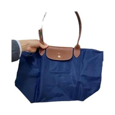 Imagem de Bolsa Tote De Nylon Dobrável Média Portátil Casual Versátil Bolsa De C