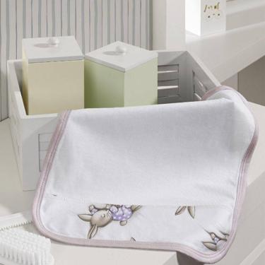 Imagem de Toalhinha De Boca Tecebem Baby Malha 02 Peças Kinder Meg 30cmx34cm Rosa