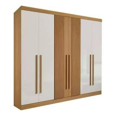 Imagem de Guarda Roupa Casal Da Vinci 6pts Cinamomo Off Ripado D'doro - D'Doro M