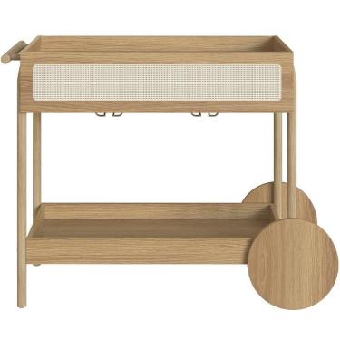 Imagem de Carrinho Bar Com Porta Taças Pés Madeira Moss A03 Hanover Roble