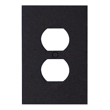 Imagem de SWITCH HITS Tomada De Parede Para Interruptor Elétrico, 1 Duplex, Tampa Única, Placa Frontal Tomada, Ardósia Decorativa Vermont, Carvão - Tom Natural Terra, Gang, 3,25" Largura X 5" Altura