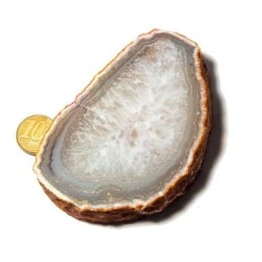 Imagem de 01 Chapa de Ágata Pedra Natural 200 a 300g 9 a 10cm Tipo B - Cristaisd