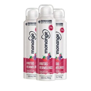 Imagem de Kit Desodorante Aerosol Monange Frutas Vermelhas 90g - 3 unidades