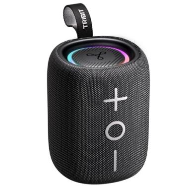 Imagem de Tribit Alto-falante Bluetooth portátil StormBox Mini, alto-falante sem fio de 12 W com Bluetooth 5.4, som surround de 360°, à prova d'água IPX7, luzes de LED, emparelhamento tipo C, TWS, tempo de