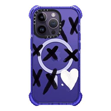 Imagem de CASETiFY Capa Ultra Impact para iPhone 14 Pro [Testada em Grau Militar 5X / Proteção contra quedas de 3,5 m/Compatível com Magsafe] - Xo Kisses - Peri Purple