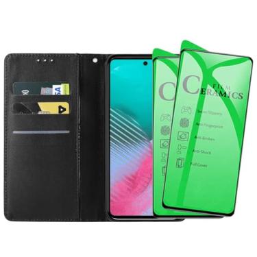 Imagem de Kit 2 Películas Cerâmicas 9D Nanogel com Capa Carteira para Samsung Galaxy M54, Proteção Total, Não Quebra