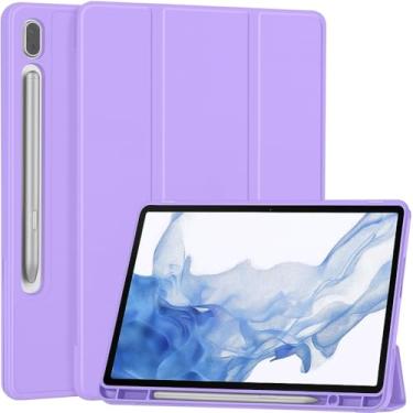 Imagem de Capa Case PREMIUM Anti Impacto com suporte para S Pen compatível com Samsung Galaxy Tab S9 / S9 FE / S10 FE (Lilás)