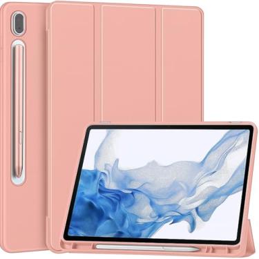 Imagem de Capa Case PREMIUM Anti Impacto com suporte para S Pen compatível com Samsung Galaxy Tab S9 / S9 FE / S10 FE (Rosé Gold)