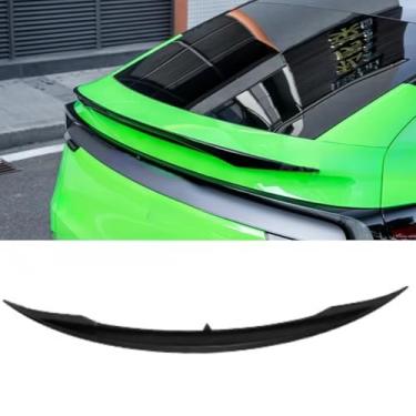 Imagem de Spoiler traseiro de carro Spoiler de porta-malas Spoiler de teto de asa de porta-malas Kit de carroceria de asa de teto traseiro compatível com acessórios externos modelo Y (aparência de carbono)