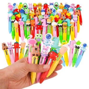 Imagem de LiYiQ Caneta colorida multicolorida em uma divertida 4 em 1 canetas esferográficas kawaii, legais para crianças, presentes divertidos (50)