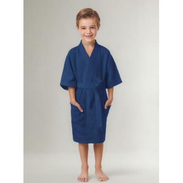 Imagem de Roupão de banho infantil atoalhado lepper liso confetti ii, Masculino,