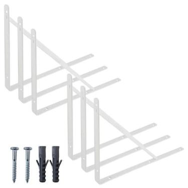 Imagem de kit Suporte de Prateleira Mão Francesa 40x23cm Reforçada Com buchas e 