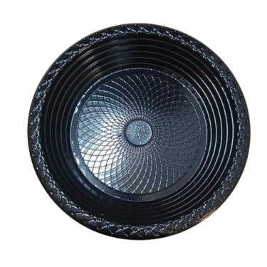 Imagem de Prato Fundo Descartável Premium P/Refeição Churrasco Festa 23cm 10 Unidades (PRETO)