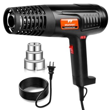 Imagem de WRAPXPERT Pistola de calor para envoltório de vinil 1600 W 50 °C a 650 °C com 2 velocidades de ar de temperatura variável, pistola de ar quente resistente de aquecimento rápido para envoltório de