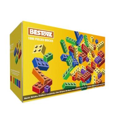 Imagem de Tijolos de construção Bestoyz 1000 peças Rainbow Colors Kids 4+