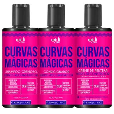 Imagem de Kit Curvas Mágicas Shampoo, Condicionador e Creme de Pentear - Widi Ca