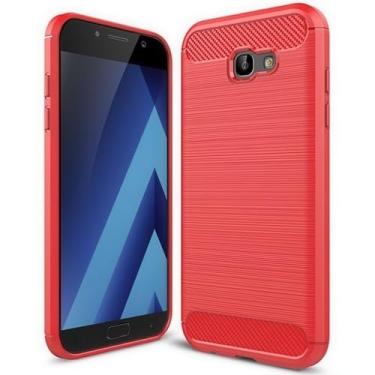 Imagem de Vultic Capa de fibra de carbono para Samsung Galaxy A5 2017, durável [absorção de choque] fina TPU fosco leve capa bumper (vermelha)