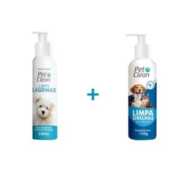 Imagem de Kit Limpa Lágrima Limpa Orelha PetClean Cachorro Gato Pet - Pet Clean